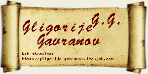 Gligorije Gavranov vizit kartica